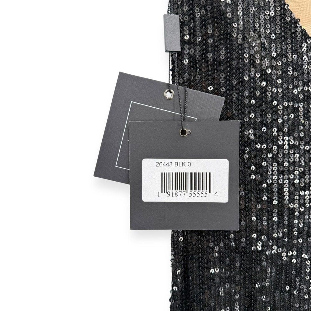 NWT Mac Duggal Black Fully Sequined Scoop Back Gown - Size 0 - Picture 8 of 12